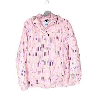 Columbia Jacket Women's Size M Pink Interchange Geometric Hooded Zip Up